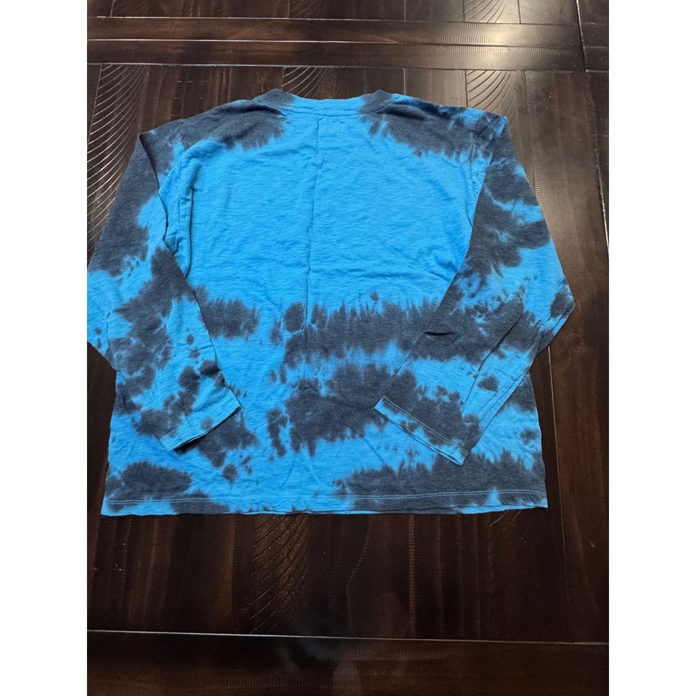 Disney Mickey Mouse Tie Dye Long Sleeve Graphic Tee Blue Black juniors size 19 - Picture 2 of 6